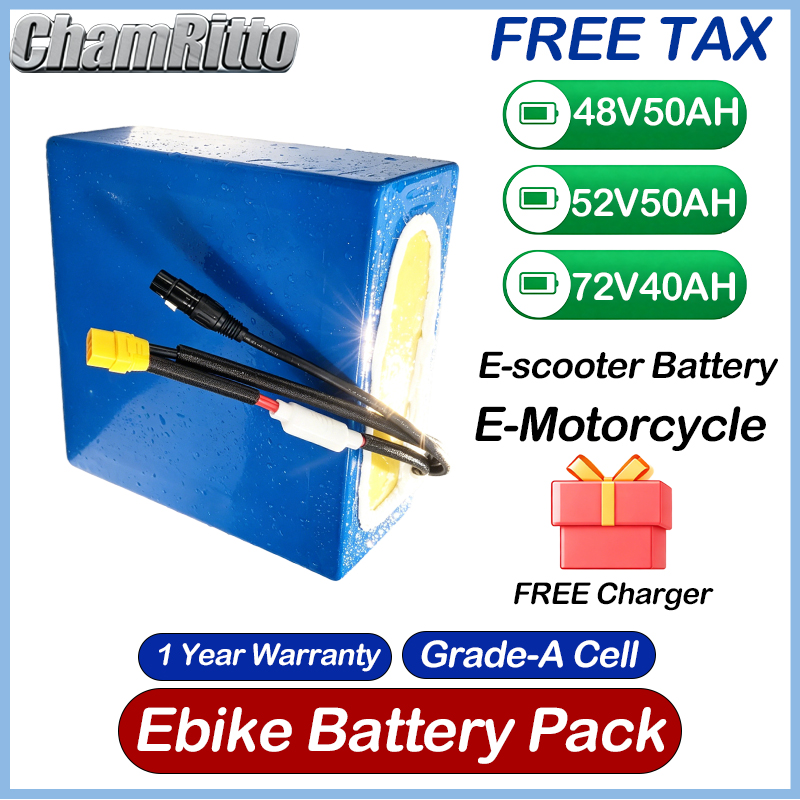 48V 52V 30ah 50ah Electric bik - огляд і ціна 60V 50Ah Electric Scooter Battery