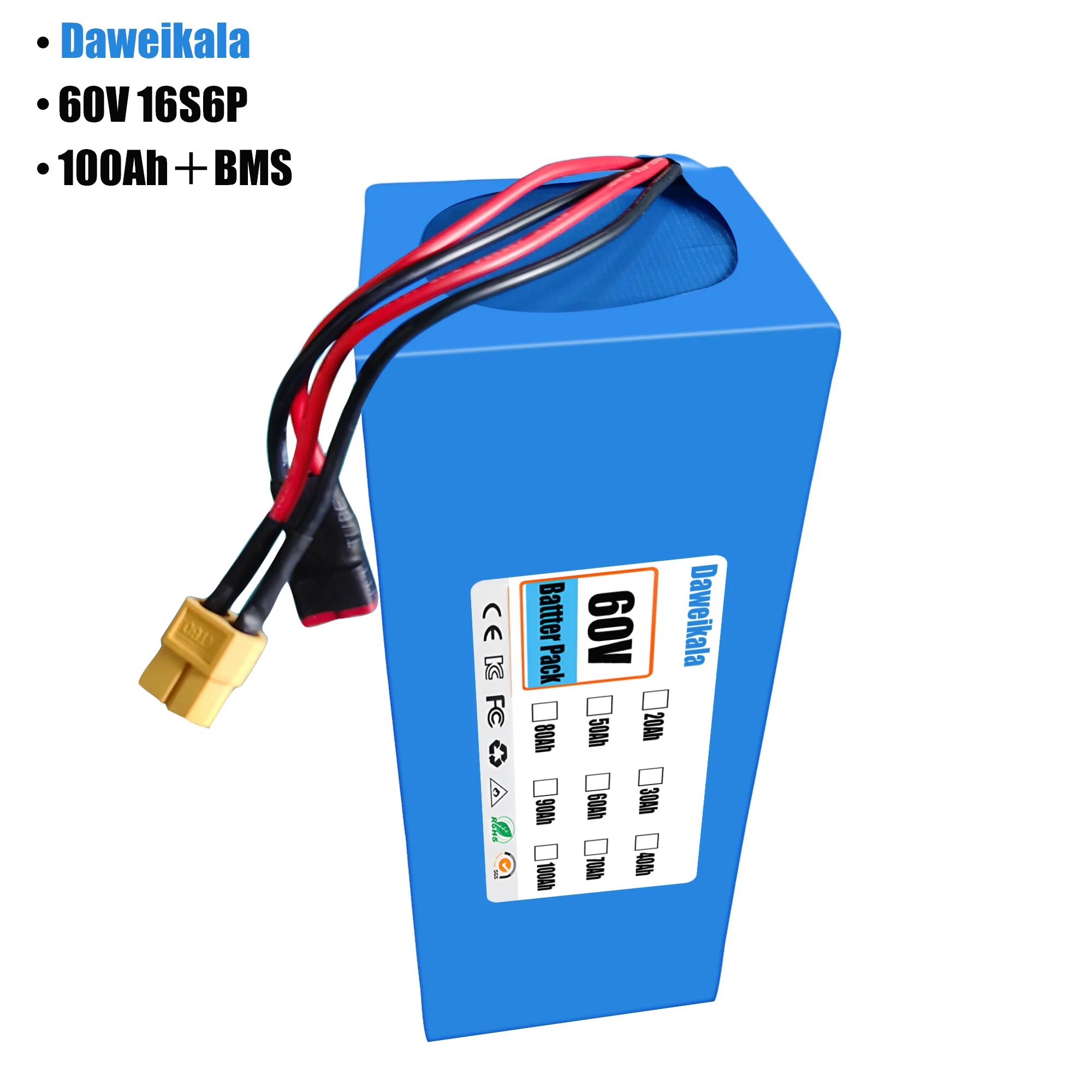 60V 100Ah 16S6P ebike battery  - огляд і ціна 60V 50Ah Electric Scooter Battery