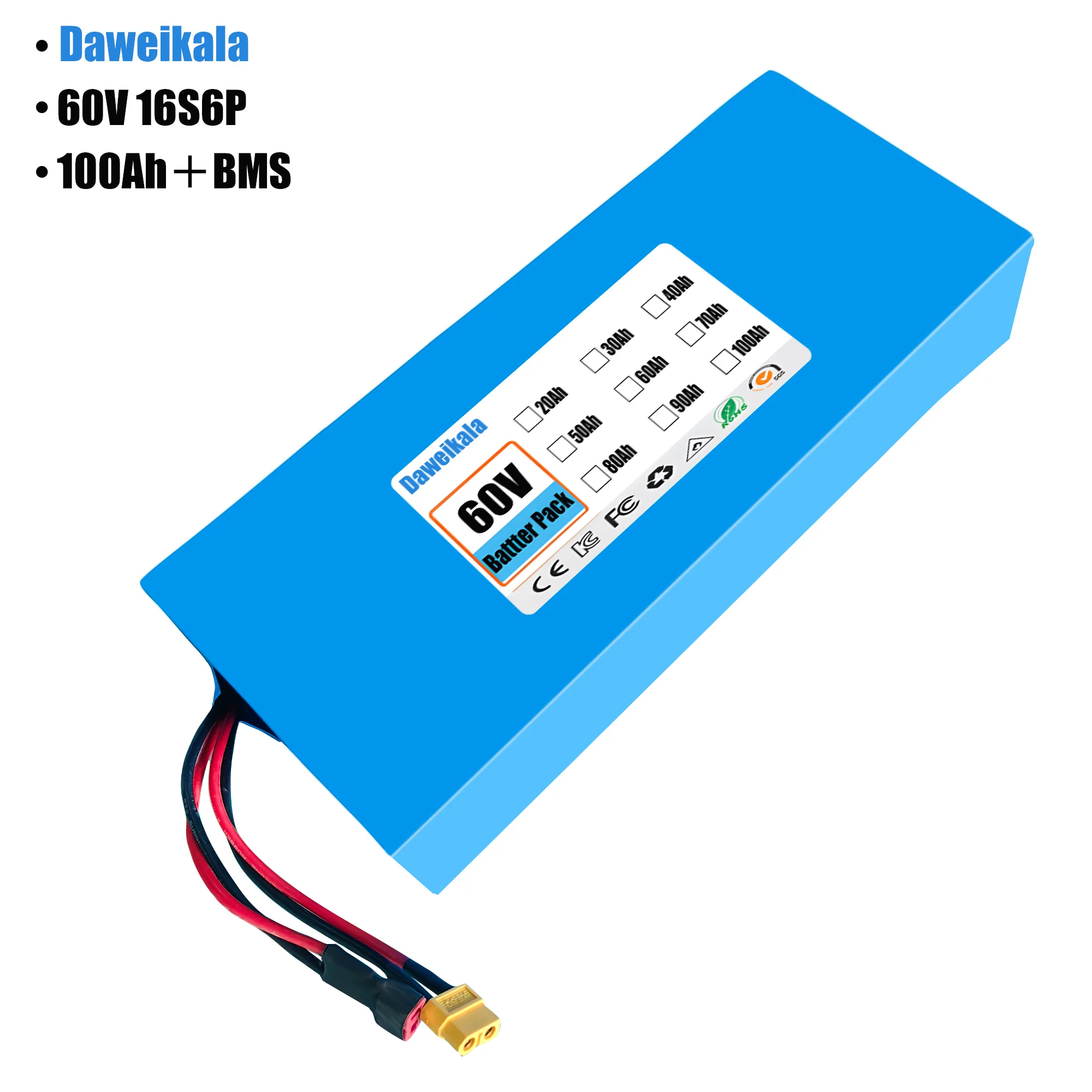 60V 100Ah 16S6P ebike battery  - огляд і ціна 60V 50Ah Electric Scooter Battery