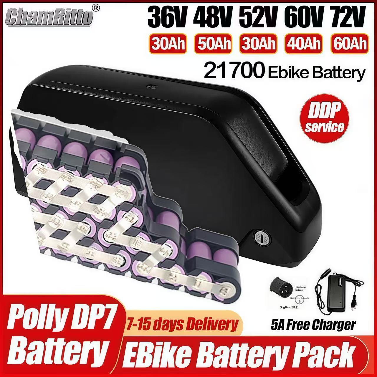 Hailong Electric bike 36v 48v  - огляд і ціна 72V 50Ah 21700 Lithium Battery