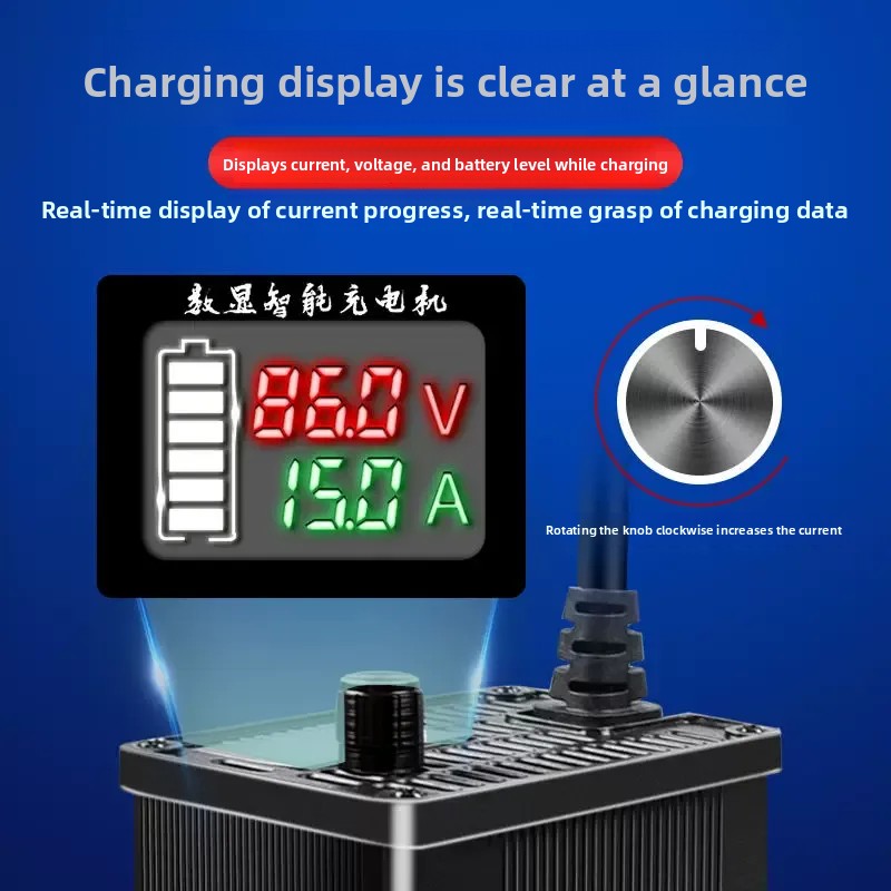 For Digital Display Aluminum S - огляд і ціна 72V 15A Fast Charger