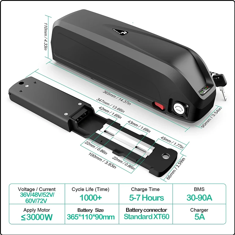 E bike Battery 21700 Hailong P - огляд і ціна 72V 50Ah 21700 Lithium Battery