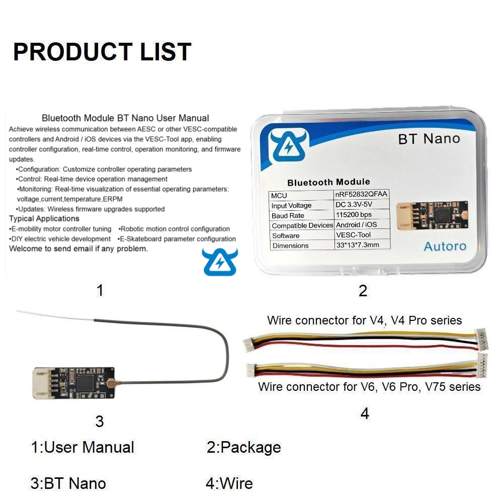 Autoro BT Nano Wireless Blueto - огляд і ціна Vesc 75300 Controller