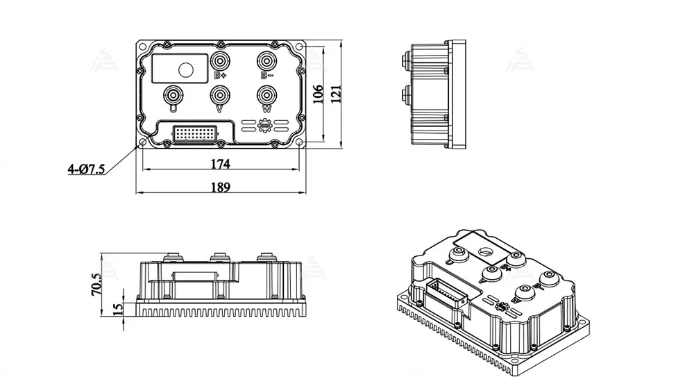 Fardriver 72300 300A High Powe - огляд і ціна Kelly Kls7230S Controller