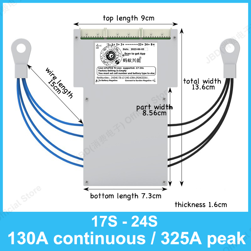 ANT BMS 17S to 24S 850A 300A 1 - огляд і ціна 84V 50A Smart Bms Bluetooth