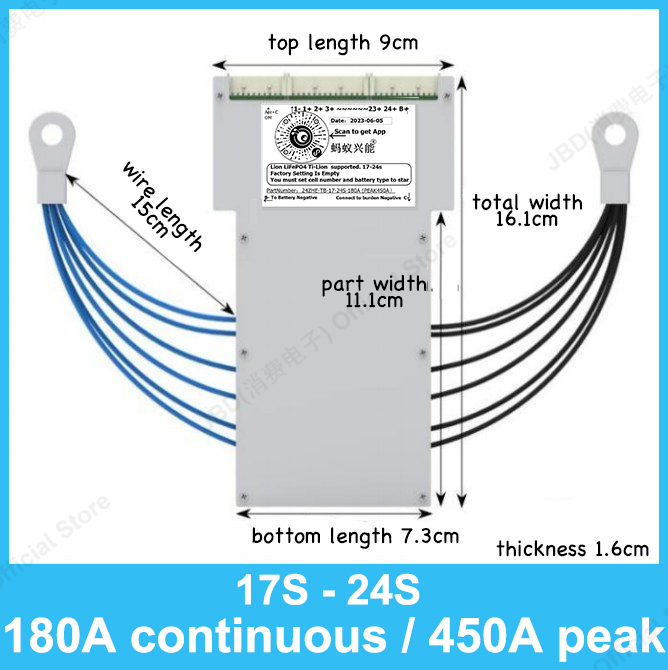 ANT BMS 17S to 24S 850A 300A 1 - огляд і ціна 84V 50A Smart Bms Bluetooth