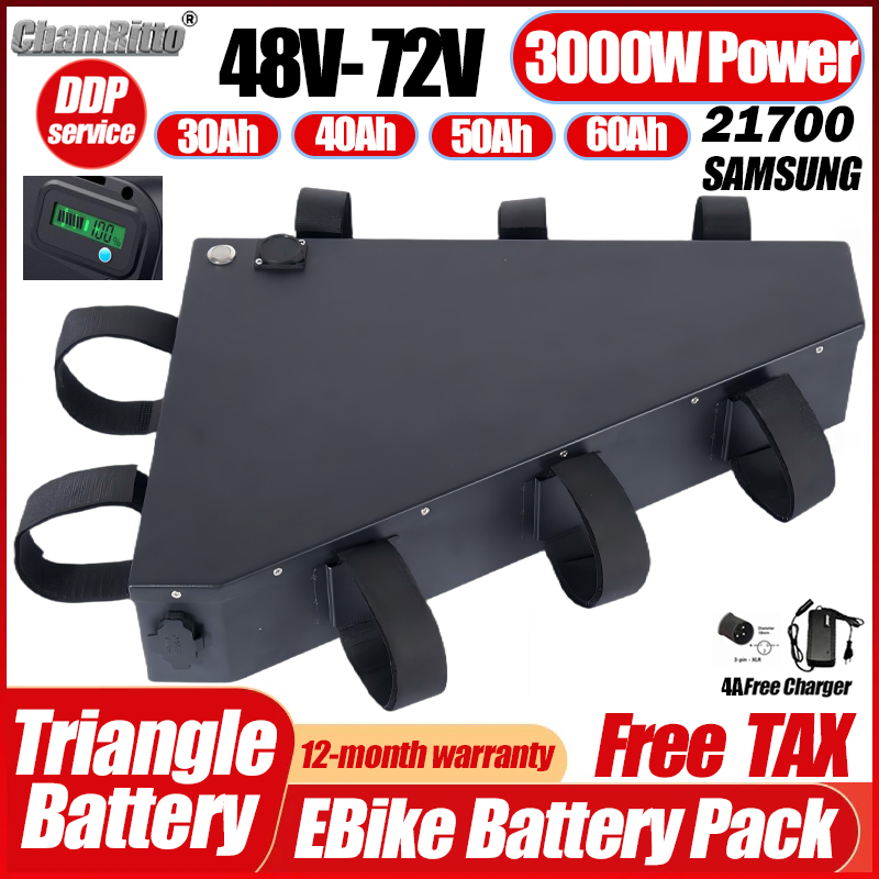 Electric Bicycle 36v 48v 52v 2 - огляд і ціна 72V 50Ah 21700 Lithium Battery